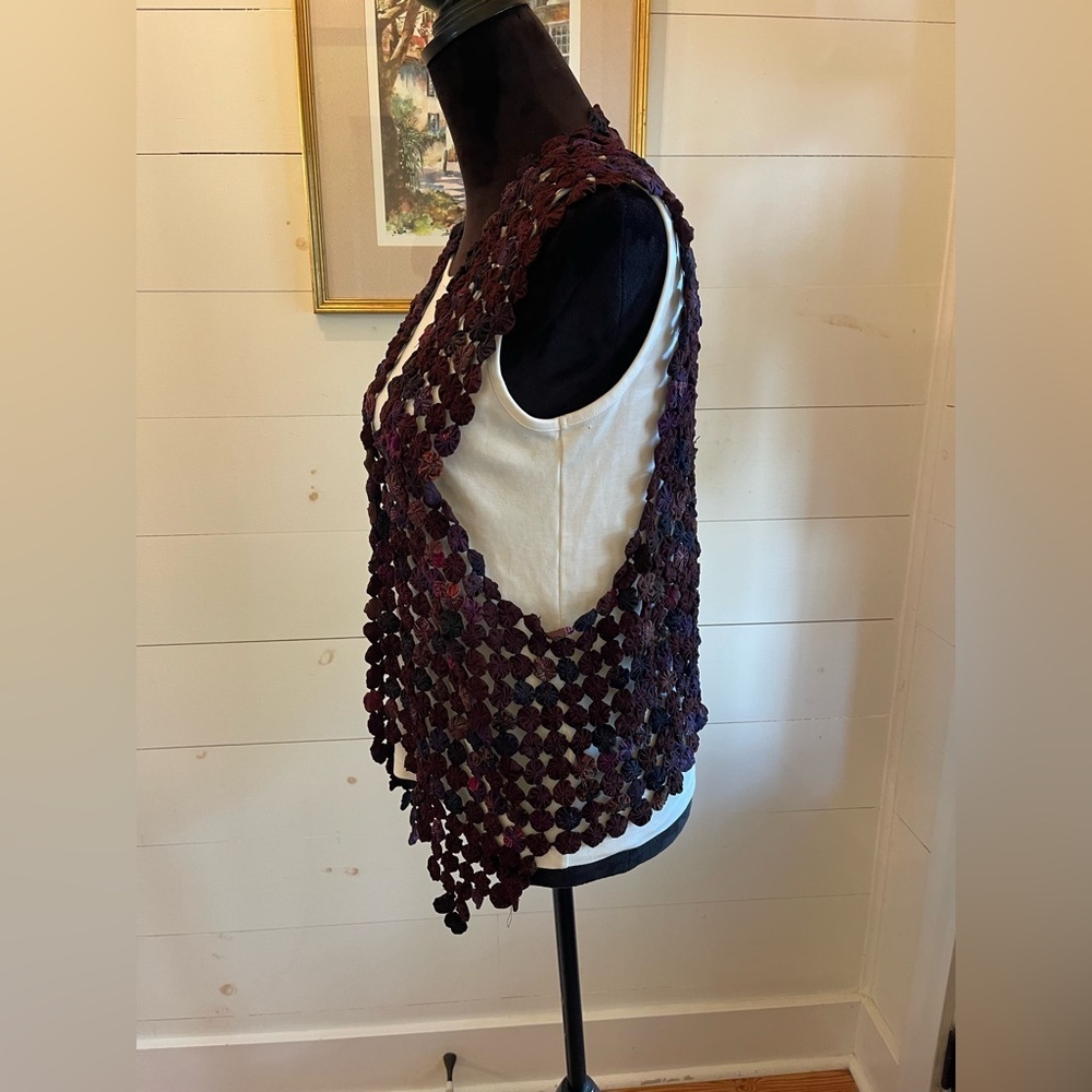 Silver Stream yo-yo silk vest one size vintage groovy, in good vintage condition - Picture 2 of 6